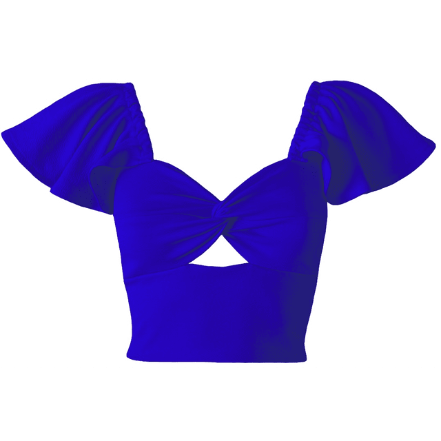 TOP CARLOTA MANGAS DE VUELOS AZUL