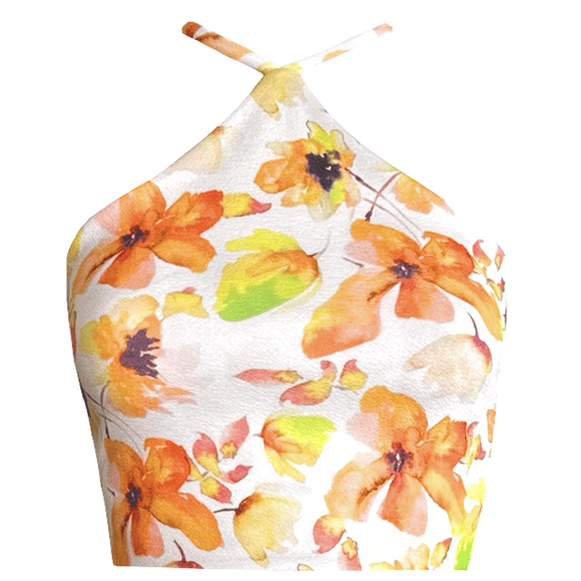 TOP VICENTA ACUARELA YELLOW FLOWERS 