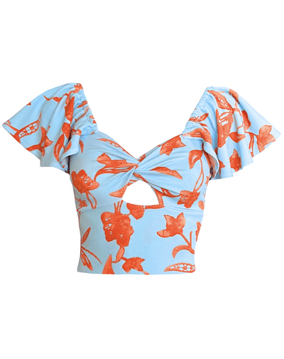 TOP CARLOTA MANGAS DE VUELOS ORANGE SPRING 