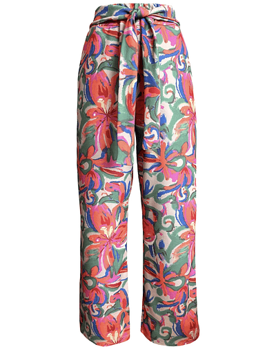 PANTALÓN EUGENIA PAINTED ORANGE FLOWERS 