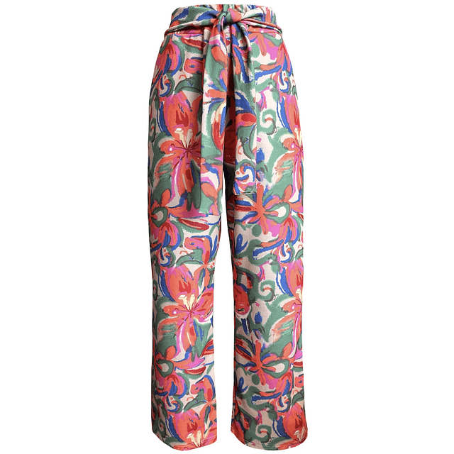 PANTALÓN EUGENIA PAINTED ORANGE FLOWERS 