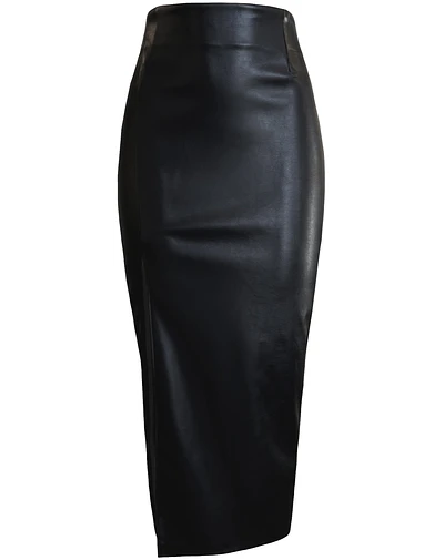 FALDA BRUNA CUERINA NEGRO 