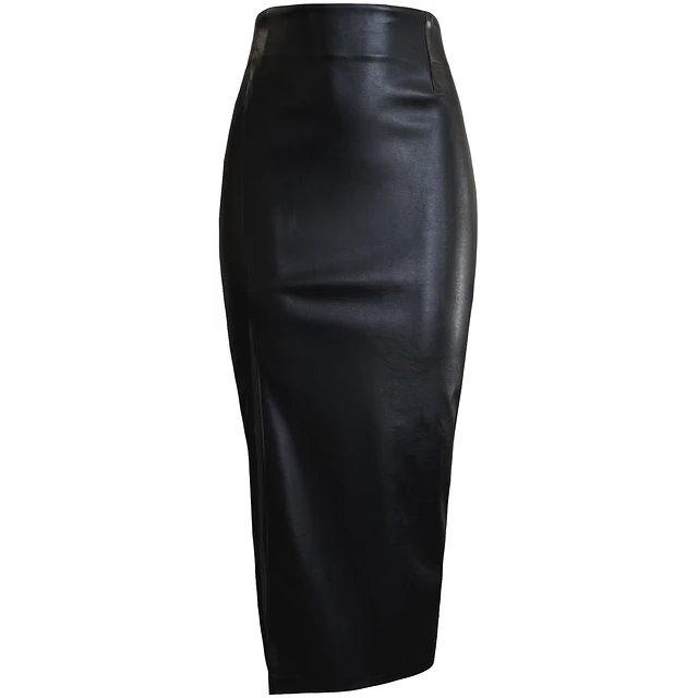 FALDA BRUNA CUERINA NEGRO 