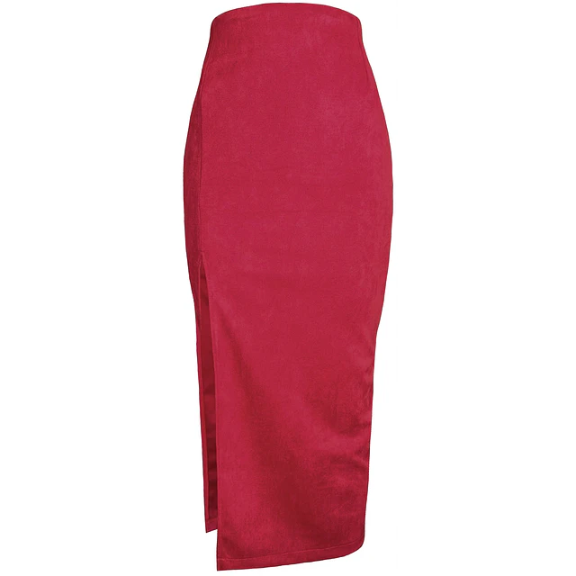 FALDA BRUNA GAMUZA ROJO 