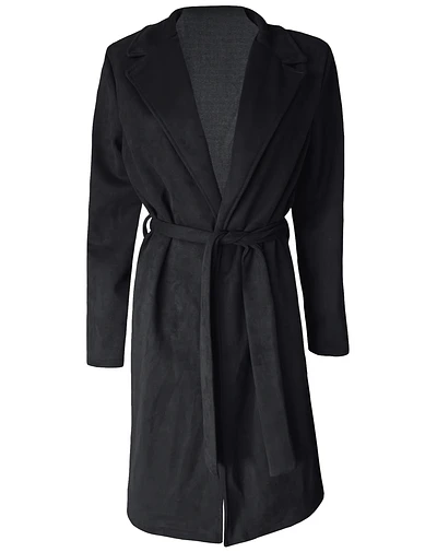 ABRIGO MOIRA GAMUZA NEGRO 