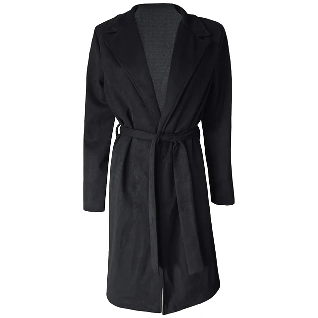 ABRIGO MOIRA GAMUZA NEGRO 