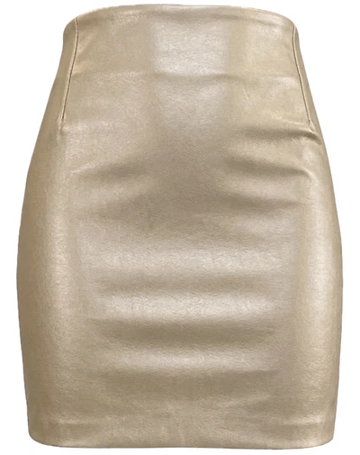 FALDA GRETA CUERINA DORADO 