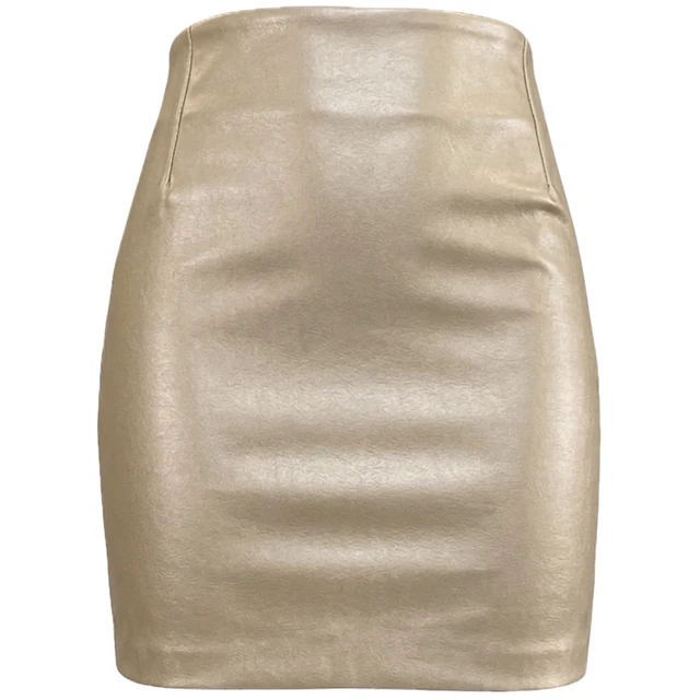 FALDA GRETA CUERINA DORADO 