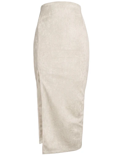 FALDA BRUNA GAMUZA MARFIL 