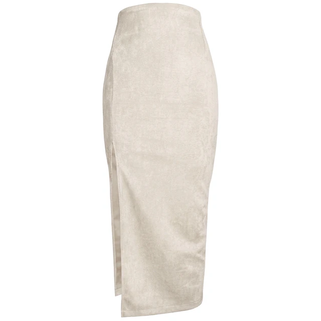 FALDA BRUNA GAMUZA MARFIL 