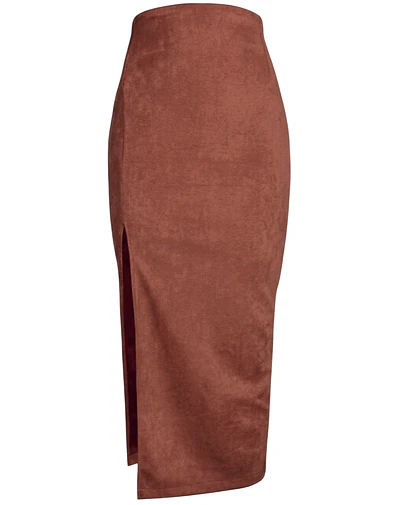 FALDA BRUNA GAMUZA TERRACOTA