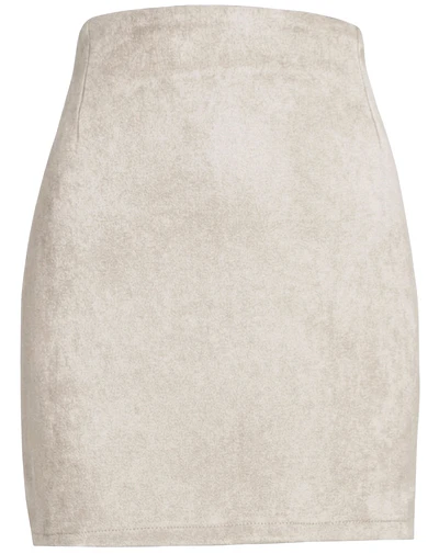 FALDA GRETA GAMUZA MARFIL