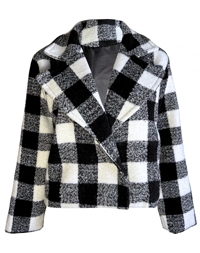 CHAQUETA ISADORA PAÑO BUFFALO CHECK BLACK AND WHITE