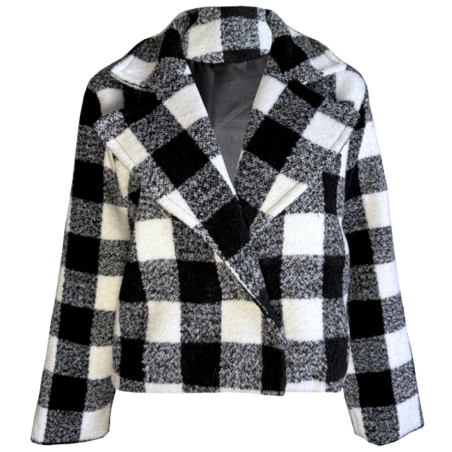 CHAQUETA ISADORA PAÑO BUFFALO CHECK BLACK AND WHITE