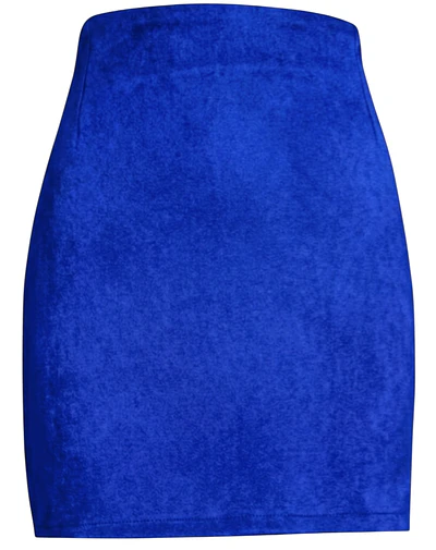 FALDA GRETA GAMUZA AZUL 