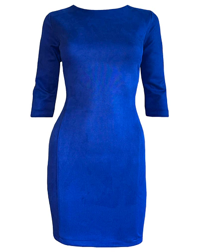 VESTIDO LUZ GAMUZA AZUL 