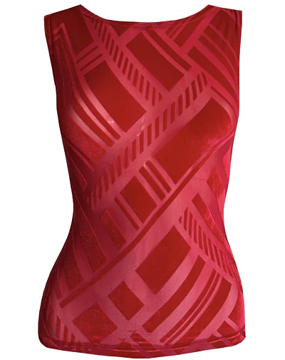 TOP ARALIA GEOMETRIC RED