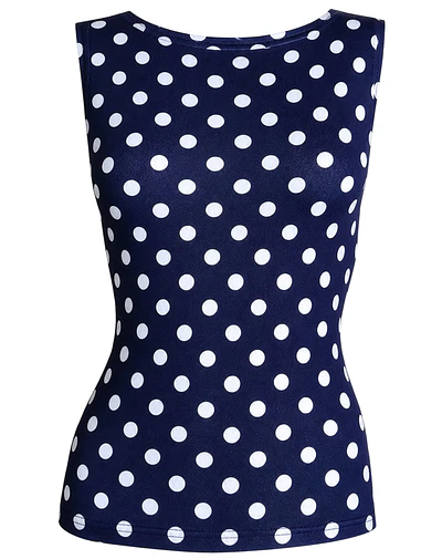 TOP ARALIA POLKA DOTS BLUE MARINE 