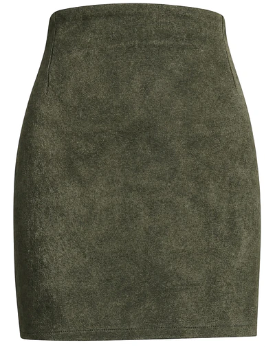 FALDA GRETA GAMUZA VERDE MUSGO 