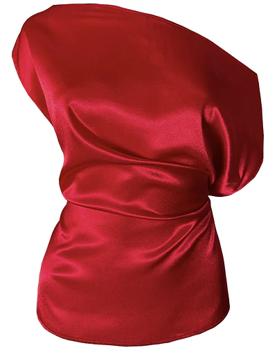 TOP LORETO SATIN ROJO