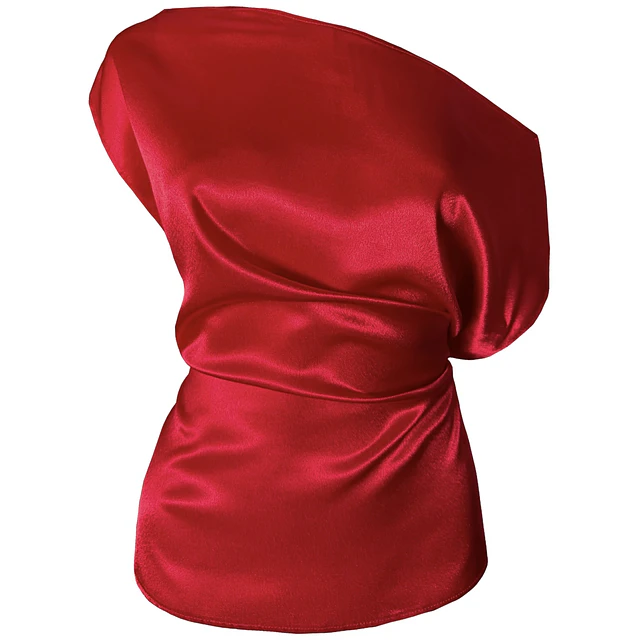 TOP LORETO SATIN ROJO