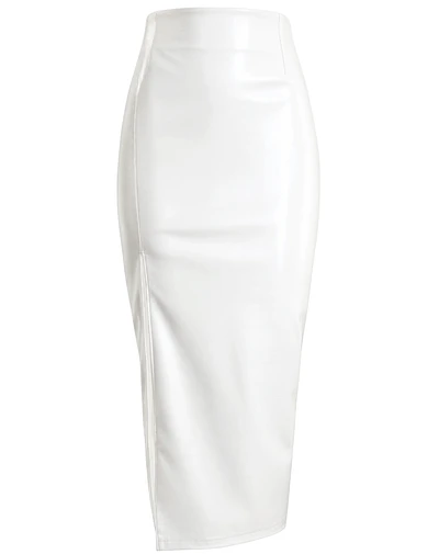 FALDA BRUNA CUERINA BLANCA 