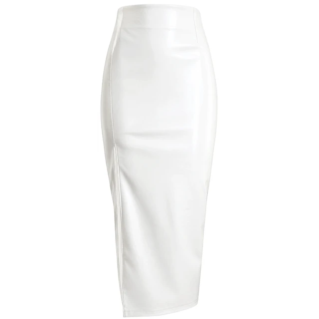 FALDA BRUNA CUERINA BLANCA 