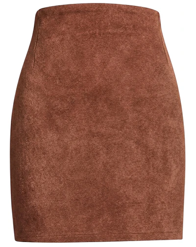 FALDA GRETA GAMUZA TERRACOTA 
