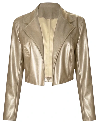 BLAZER JORDANIA CUERINA DORADO