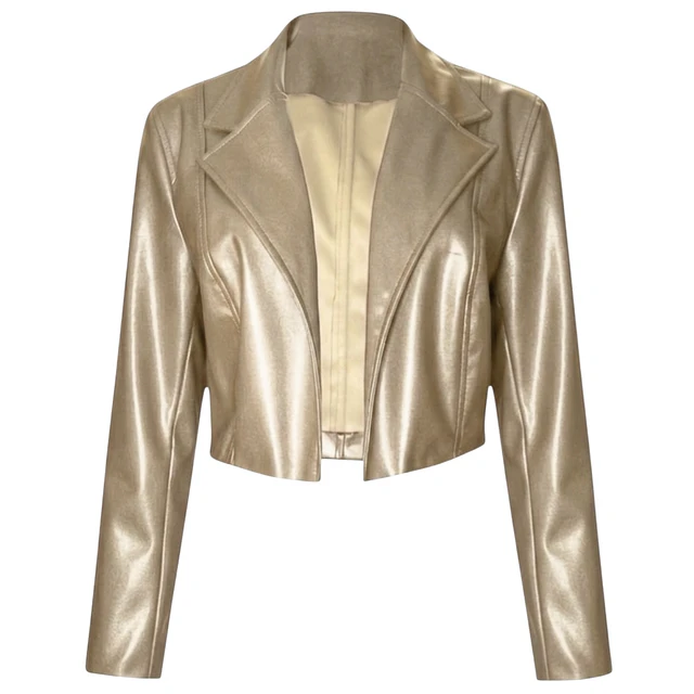 BLAZER JORDANIA CUERINA DORADO