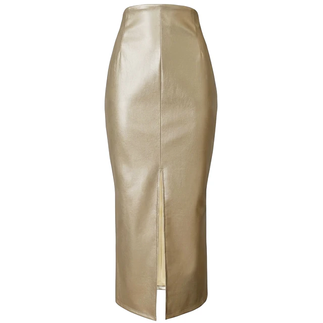 FALDA MORGANA CUERINA DORADO 