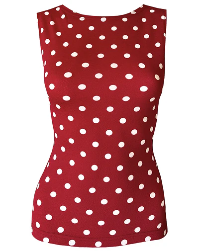 TOP ARALIA POLKA DOTS RED 