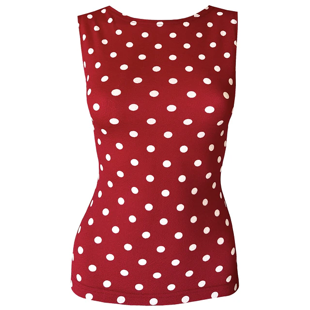 TOP ARALIA POLKA DOTS RED 