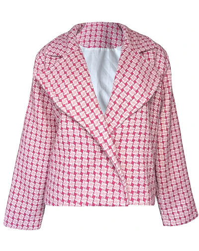 CHAQUETA ISADORA PAÑO GEOMETRIC PINK 