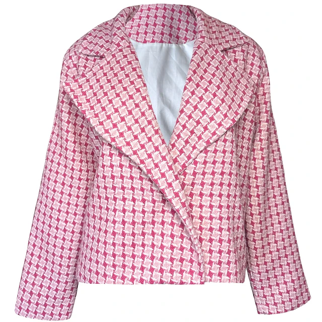 CHAQUETA ISADORA PAÑO GEOMETRIC PINK 