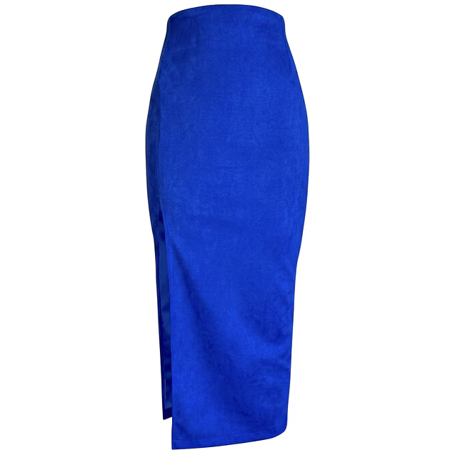 FALDA BRUNA GAMUZA AZUL