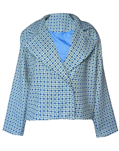 CHAQUETA ISADORA PAÑO GEOMETRIC BLUE 