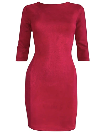 VESTIDO LUZ GAMUZA ROJO