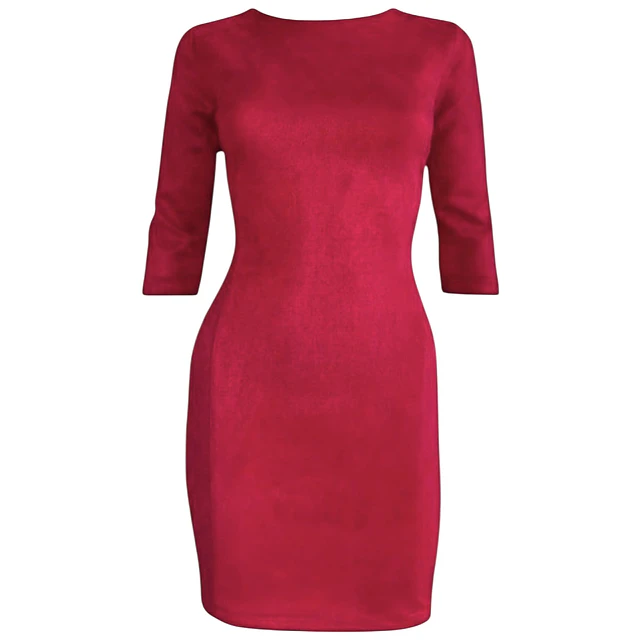 VESTIDO LUZ GAMUZA ROJO