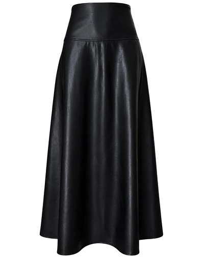 FALDA ROMA CUERINA NEGRO 