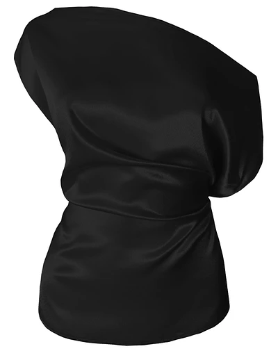TOP LORETO SATIN NEGRO 