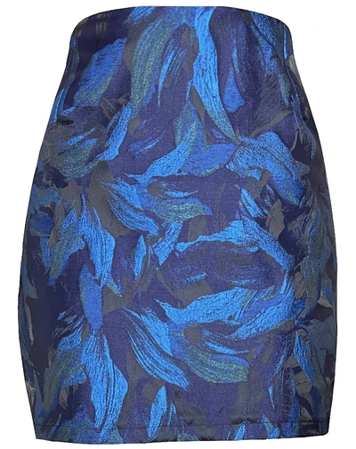FALDA GALIA BROCATO BLUE PETALS