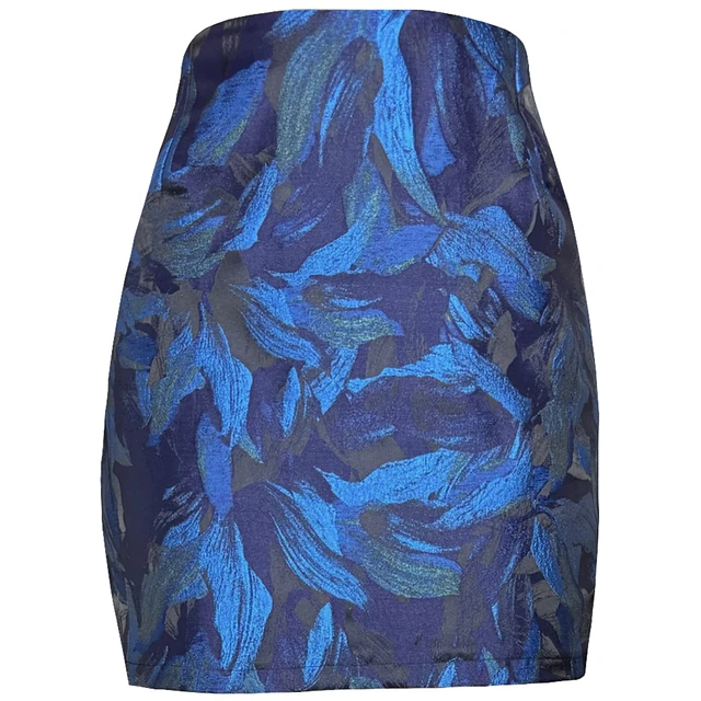FALDA GALIA BROCATO BLUE PETALS