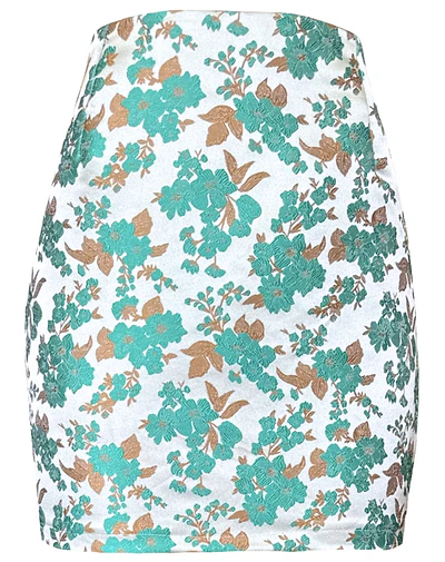 FALDA GALIA BROCATO BLOSSOM TURQUOISE 
