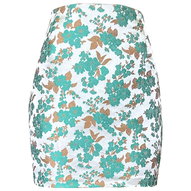 FALDA GALIA BROCATO BLOSSOM TURQUOISE 