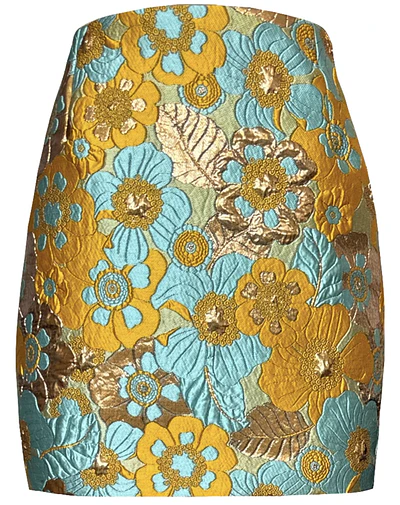 FALDA MELANIA BROCATO FIORENZA YELLOW  