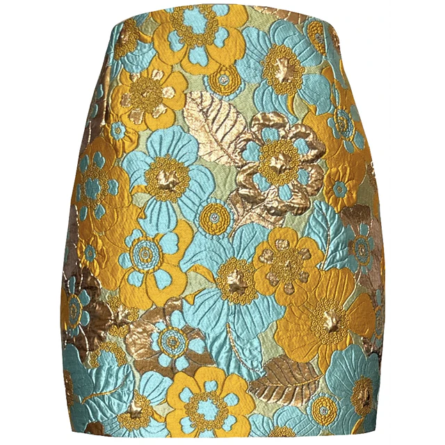 FALDA MELANIA BROCATO FIORENZA YELLOW  