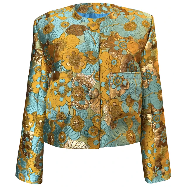 CHAQUETA SIMONETTA BROCATO FIORENZA YELLOW 