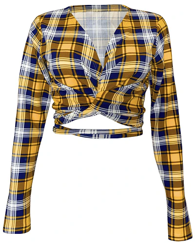 TOP AMELIA MANGAS LARGAS TARTÁN YELLOW