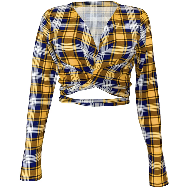 TOP AMELIA MANGAS LARGAS TARTÁN YELLOW
